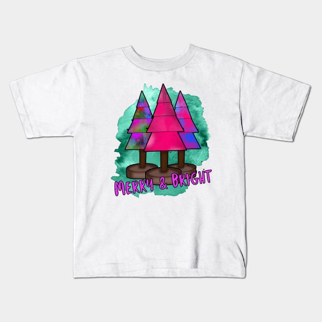 Christmas trees - merry & bright Kids T-Shirt by CharlieCreates